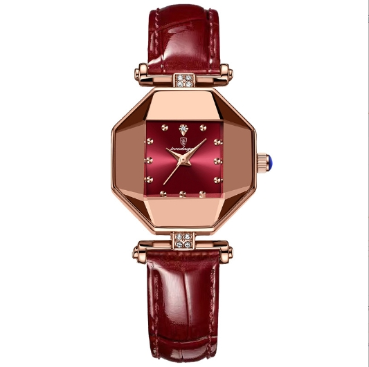 OLEVS Women's Luxury Polygon Pointer Quartz Watch Retro Dial Cutting Watch Waterproof Fashion Analog PU Leather Wrist Watch_voghion.com