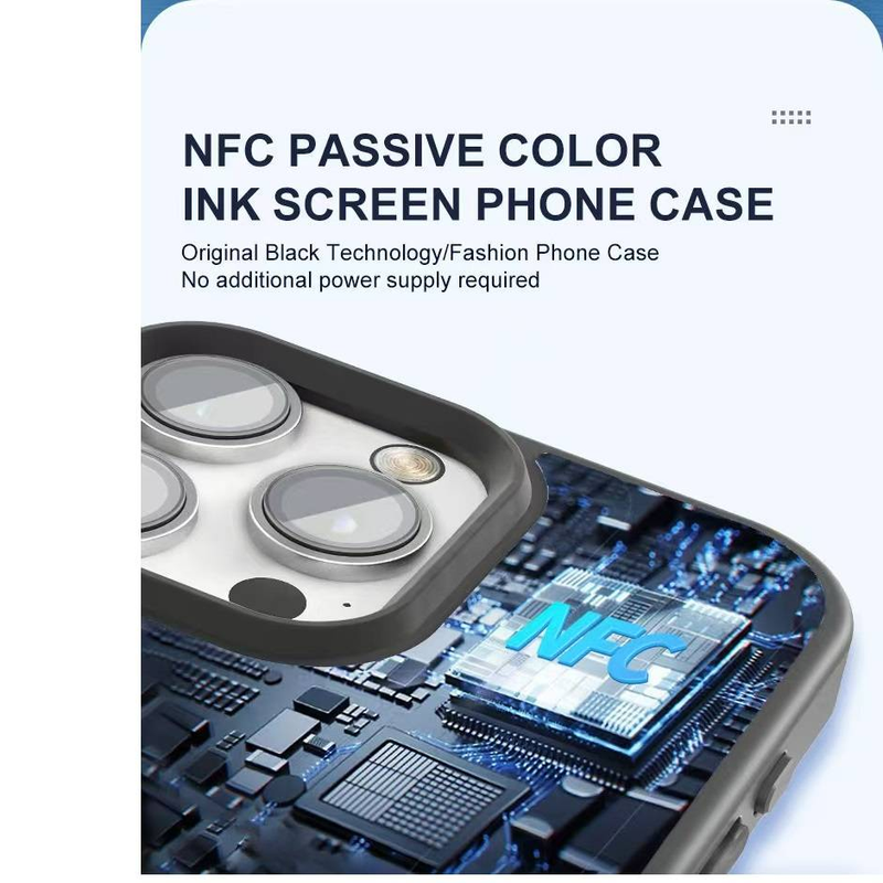 NFC-Bildschirmprojektion DIY-Elektroniktintenbildschirm für iPhone-Hülle 16 15 14 13_voghion.com