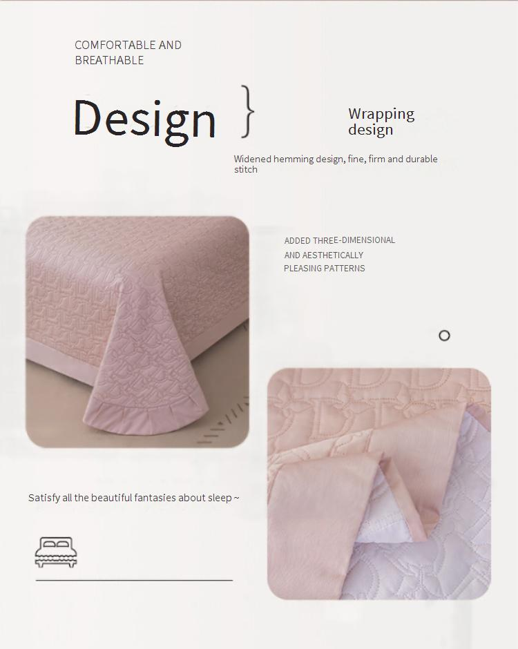 100 Count High End Cotton Silk Bed Cover Three Piece Set For All Seasons Non Slip Quilted Cotton Bed Sheet Single Piece_voghion.com