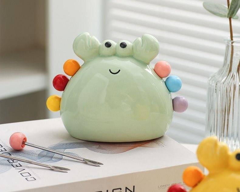 Crab Fruit Fork Dessert Cute Stainless Steel Small Fork Ceramic Storage Jar Set Fruit Insert Child Safety Fruit Pick_voghion.com