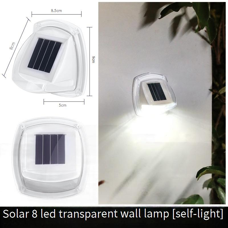 Solar Powered Outdoor Wall Light, 8 LED Waterproof Garden Decoration Light For Patio, Yard, Balcony, Auto On/Off With Motion Sensor_voghion.com