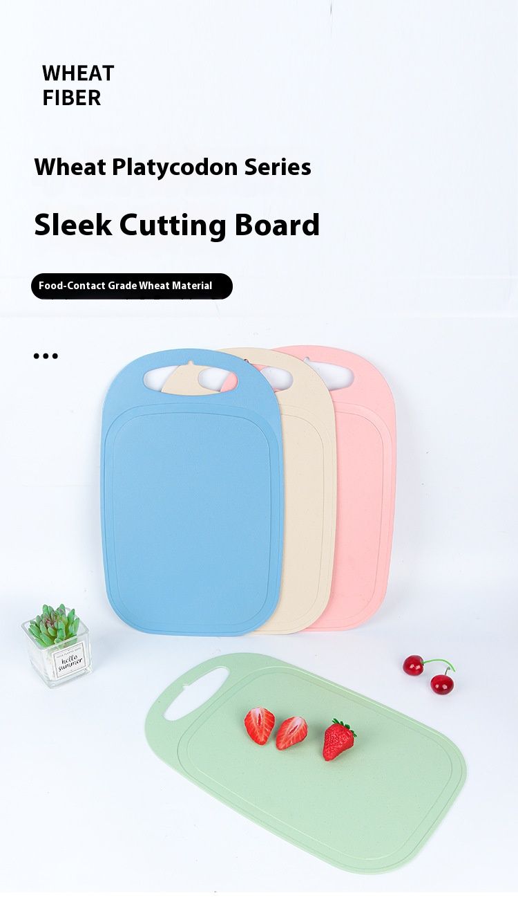 Tagliere ecologico in paglia di grano – Tagliere ovale a doppia superficie per frutta, verdura e cucina per bambini, antiscivolo e leggero, colori moderni_voghion.com