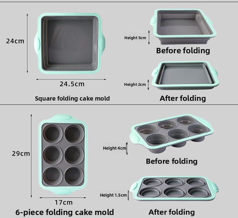Cross-Border Silicone Foldable Cake Household Pan Bread Donut Mold Easy Release Nordic Style Baking Tool_voghion.com