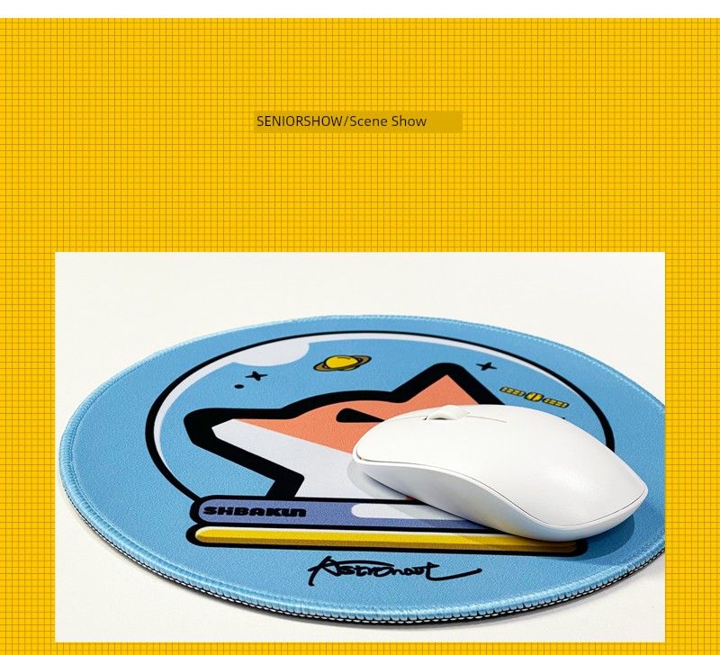 Mouse pad com tema espacial de Shiba Inu com desenho de astronauta_voghion.com