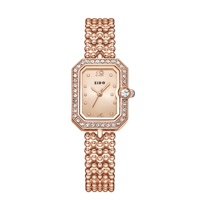 Zido Brand Light Luxury Fashion Versatile Women's Daily Matching Diamond-Studded Square Small Exquisite Quartz Watch_voghion.com
