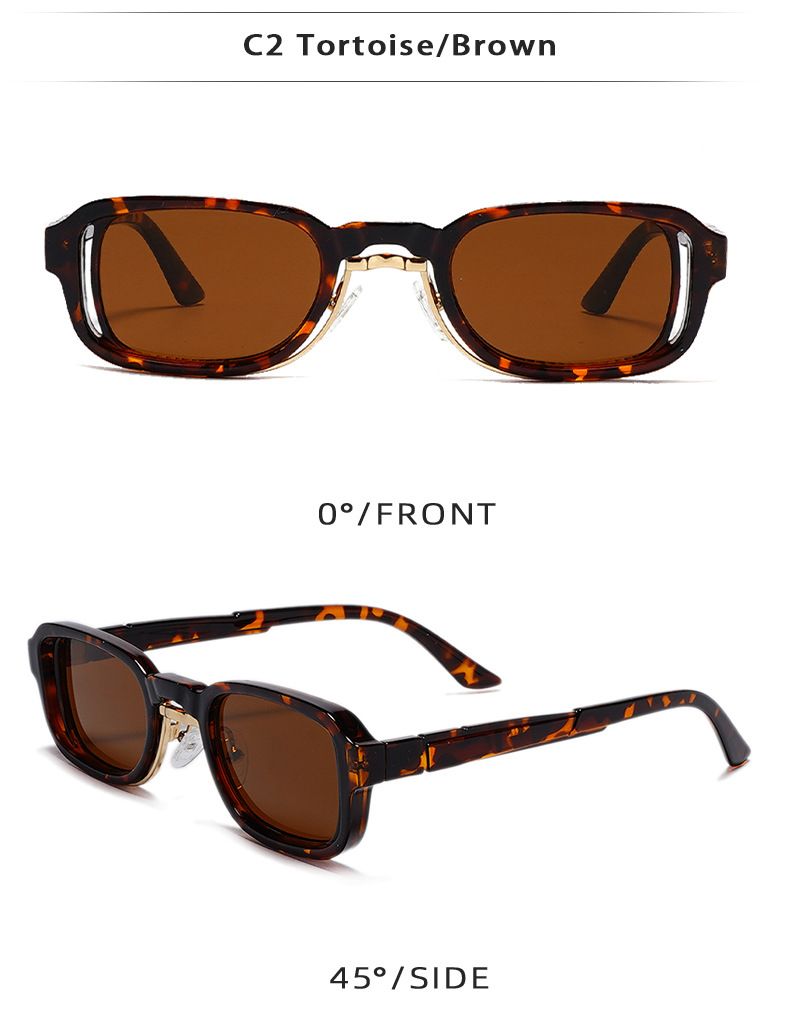 Retro Square Gradient Sunglasses - Classic Small Frame (Unisex UV Protection)_voghion.com
