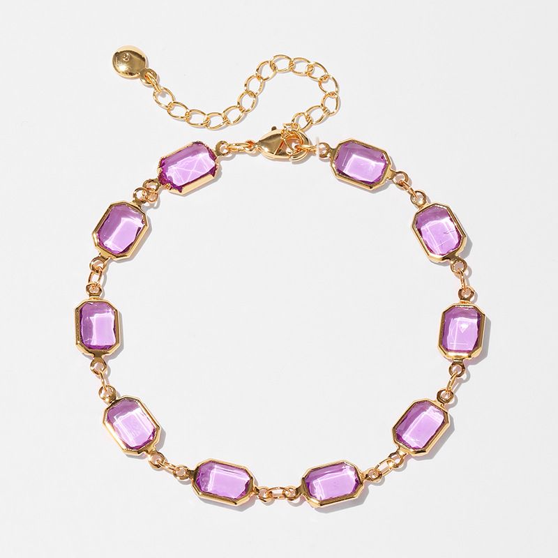 Damenschmuck Temperamentarmband Kupferplattiert K Echtgold Farbe Erhaltungskette Smaragd Atmosphärisches Einfaches Geschenk_voghion.com