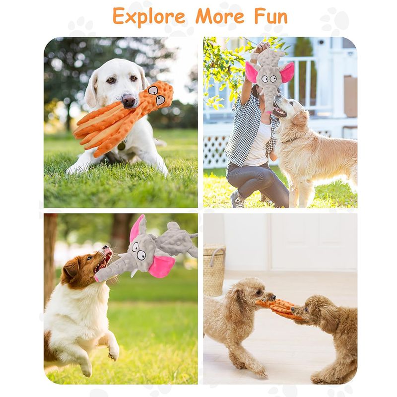 Squeaky Plush Toys For Dogs Cartoon Animals By PawParty Store_voghion.com