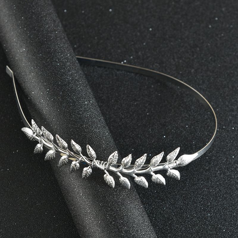 European and American cross-border alloy leaf gold headband headdress bride bridesmaid girl Baroque hair accessories delivery_voghion.com