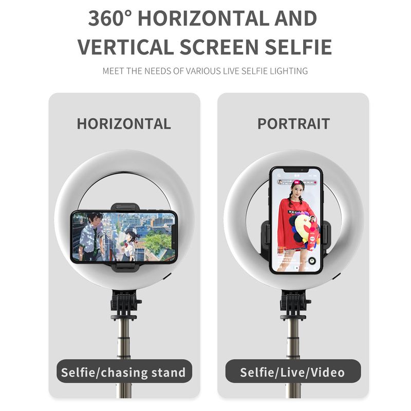 Q07 Treppiede portatile per selfie con luce ad anello da 6 pollici Bluetooth_voghion.com