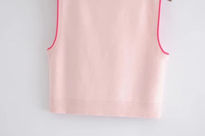Camiseta de tirantes de punto versátil de moda para mujer de verano 2024_voghion.com