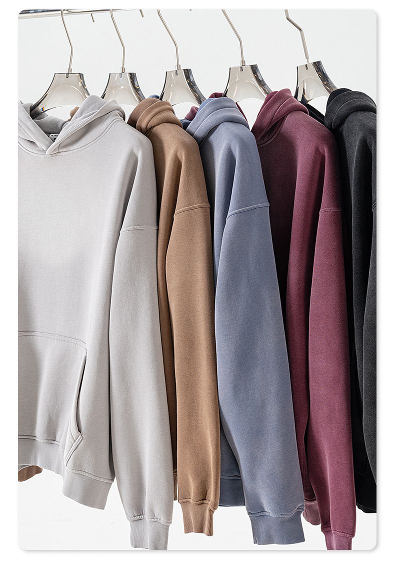 Streetwear Men's Vintage Hoodie & Jogger Set – Distressed Spray-Dye Fleece Loungewear, Oversized Fit, High Street Fashion_voghion.com