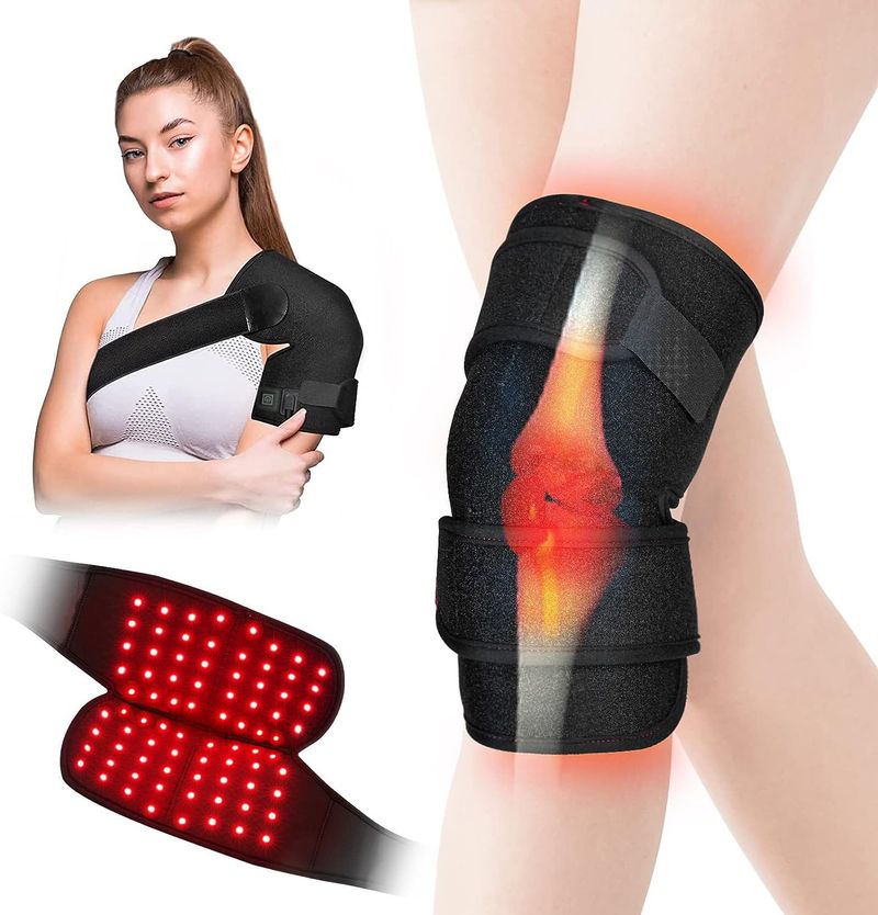 Lampada a luce rossa per ginocchio, spalla, tutore per fisioterapia a infrarossi, riscaldamento elettrico_voghion.com