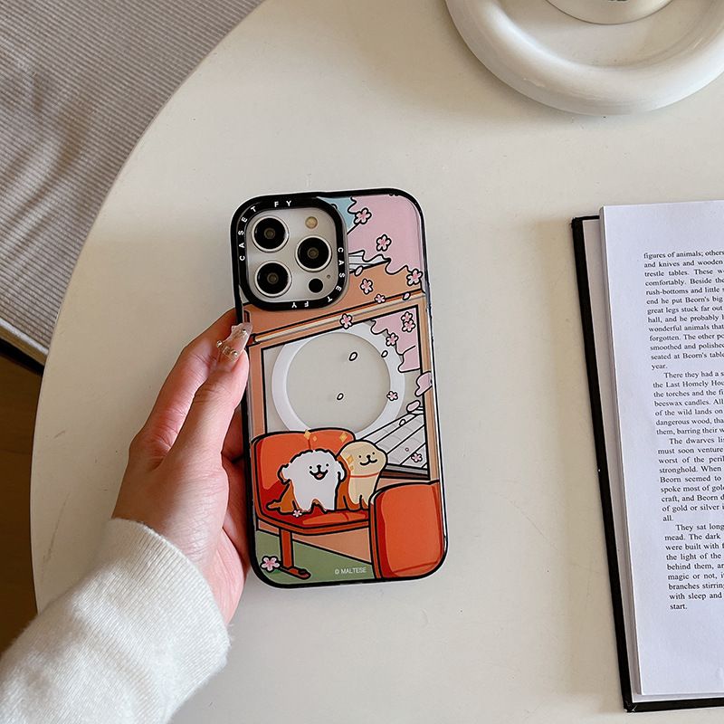 NeoGear Magnetic Line Puppy Compatible With IPhone 16 Max Phone Case 13/14 Shockproof 15 Pro Hard Cover 12_voghion.com