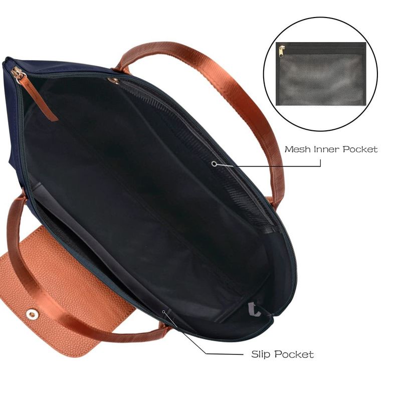 Borsa tote da donna in nylon con manico superiore, borsone da weekend pieghevole, borsa a mano di grande capacità_voghion.com