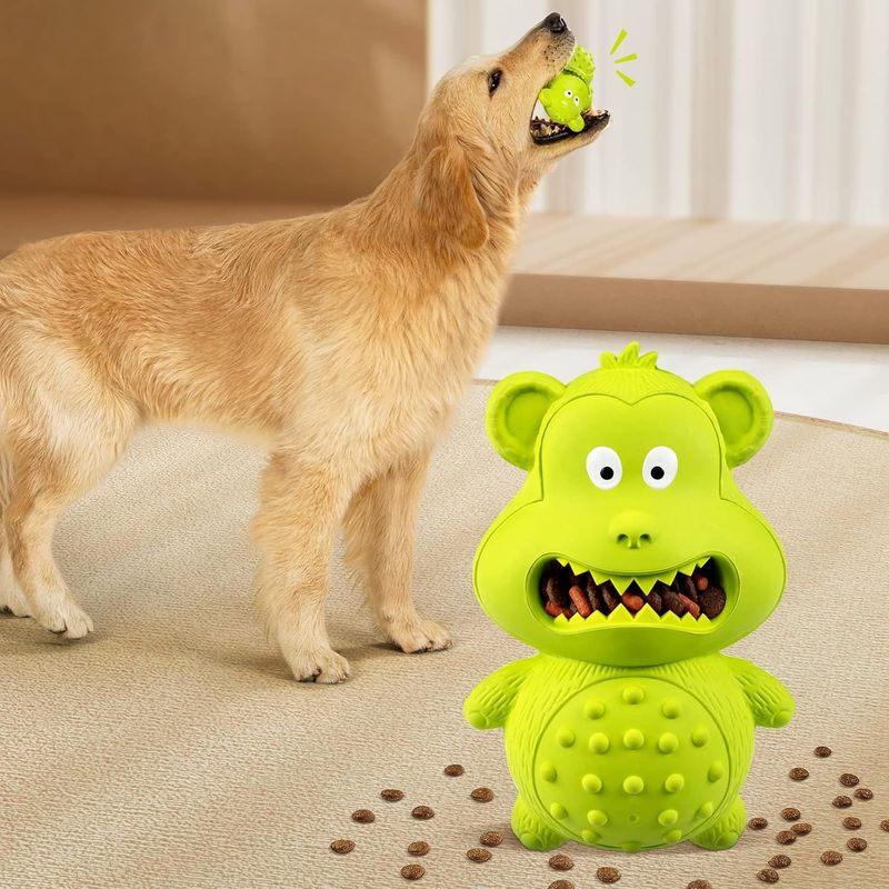 One Green And One Orange Dog Toy For Aggressive Chewing, Dog Chew Toy For Chewing Natural Rubber Sounds, Attracting Attention/reducing Anxiety And Boredom_voghion.com