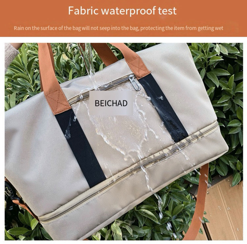 Sporttas voor dames met scheiding voor natte en droge spullen, opbergruimte voor schoenen, waterdichte reistas voor de sportschool, zwemmen, yoga en sport._voghion.com