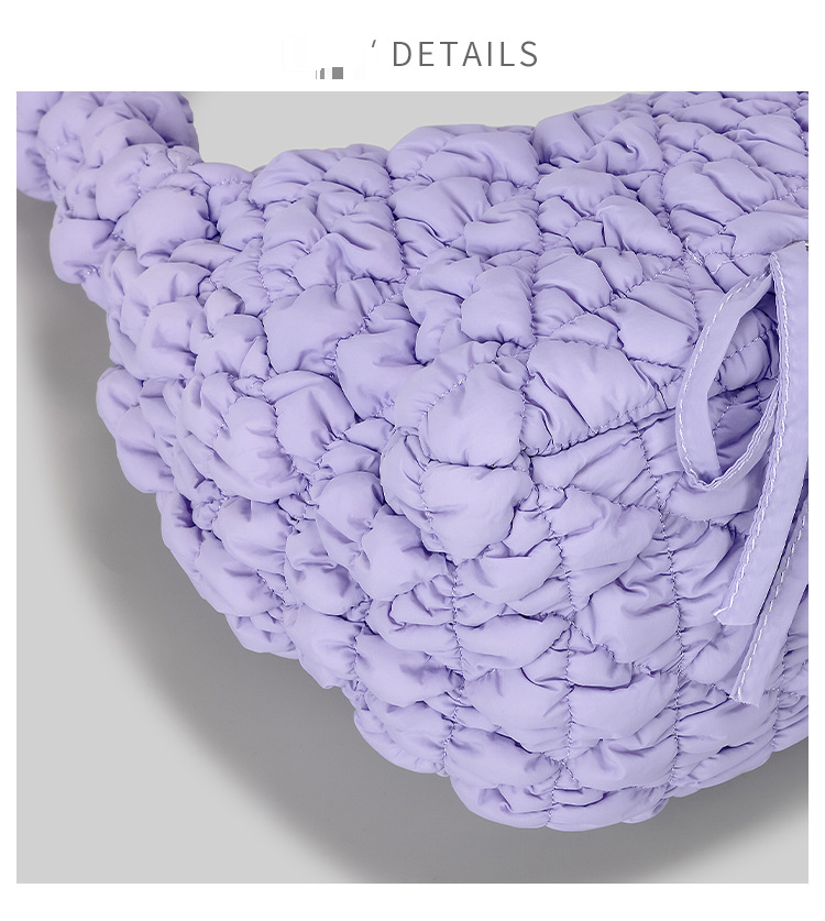 Luggage & Bags Winter Bowknot Ruffled Bubble Cloud Bag Quilted Drawstring Shoulder Messenger Bag Women's Padded Puff Handbag_voghion.com