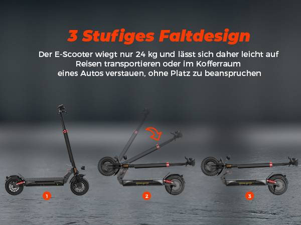 isinwheel T4 Elektroroller mit ABE-Zertifizierung, 1000 W 48 V 12,5 Ah Akku, 10 Zoll Offroad-Scooter für Erwachsene mit App-Steuerung_voghion.com