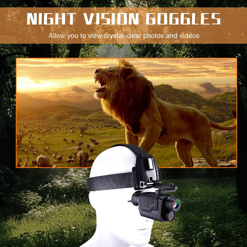 4K Ultra HD Mono-Nachtsichtbrille: Leichtes, am Kopf getragenes Gerät für verbesserte Sicht bei Nacht bei der Jagd, Überwachung und Erkundung im Freien_voghion.com