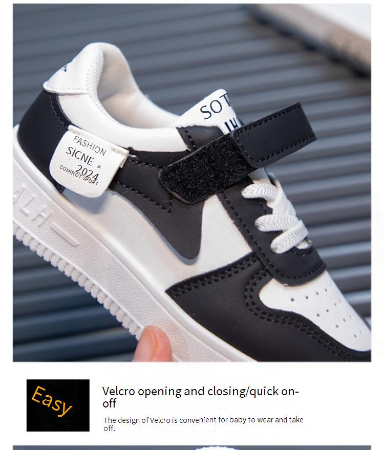 Kids' Shoes Spring And Autumn New Casual All Match Children's Sneakers Velcro Soft Soled White Shoes Boys' Sports Shoes_voghion.com