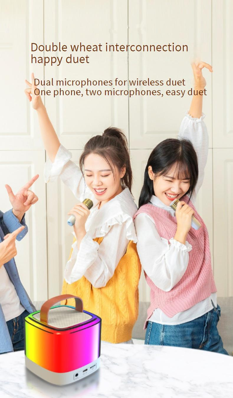 Enceintes portables, nouvelle enceinte Bluetooth, enceinte Bluetooth portable d'extérieur, karaoké sans fil avec microphone, microphone pour la maison, le karaoké et la télévision_voghion.com