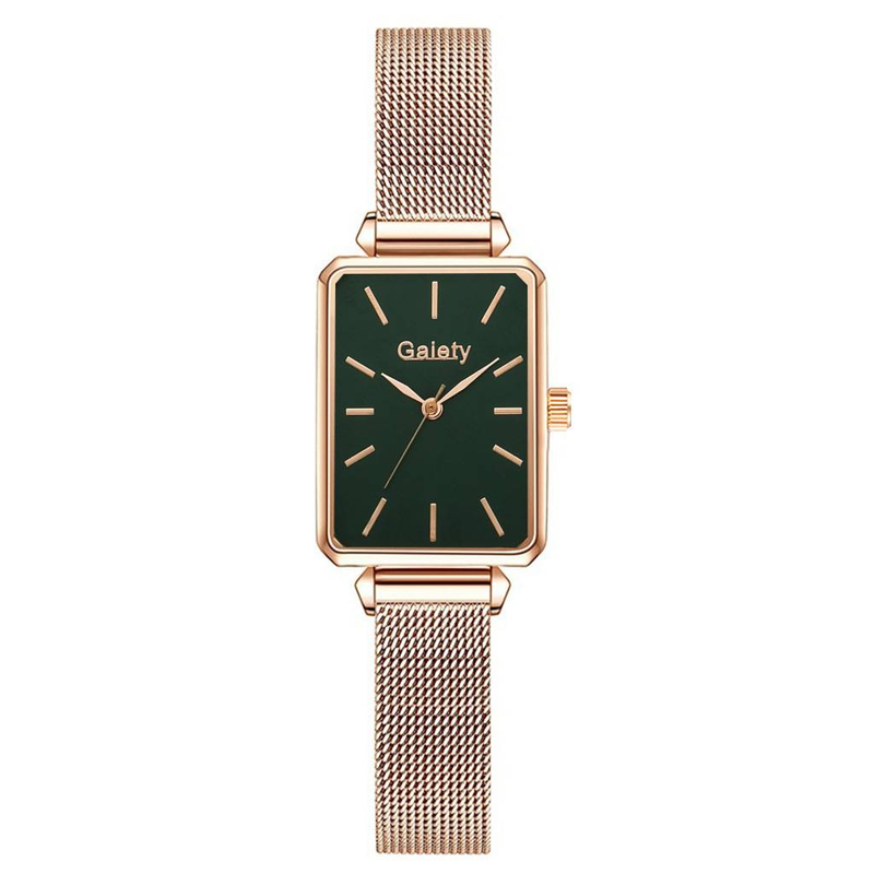 Mode Nieuwe Aankomst Dameshorloge Legering Mesh Riem Klein Groen Horloge Koreaans Modieus Dames Vierkant Quartz Horloge Dameshorloge_voghion.com