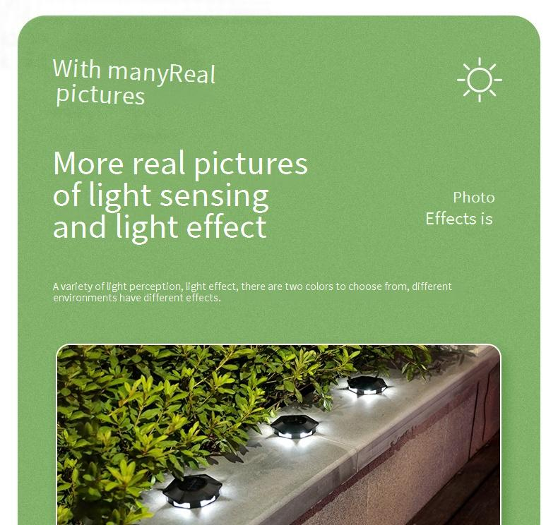 Luzes de jardim externas movidas a energia solar, iluminação LED à prova d'água para pátios, quintais, caminhos, luzes decorativas de solo com 6 LEDs_voghion.com