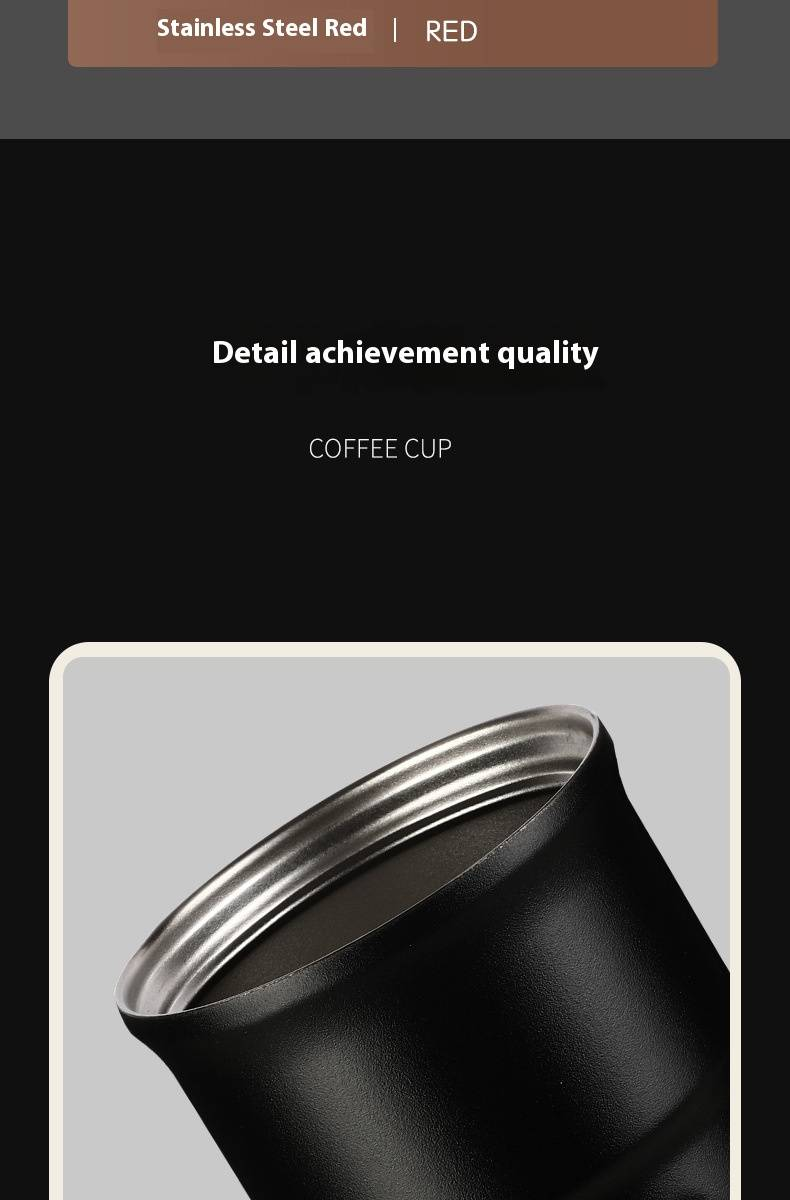 Copo de café moderno e minimalista – Caneca de viagem de aço inoxidável de 320 ml com pega confortável, tampa à prova de vazamentos para bebidas quentes e frias, escritório_voghion.com