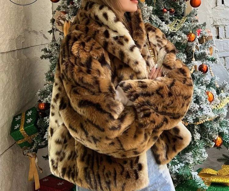 Giacca da donna in pelliccia sintetica con stampa leopardata – Elegante cappotto con cappuccio e calda fodera in pile (S/M/L)_voghion.com