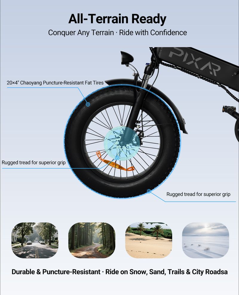 PIXAR Star1 Faltbares Elektrofahrrad 20 Zoll 250W 48V 15Ah Batterie_voghion.com