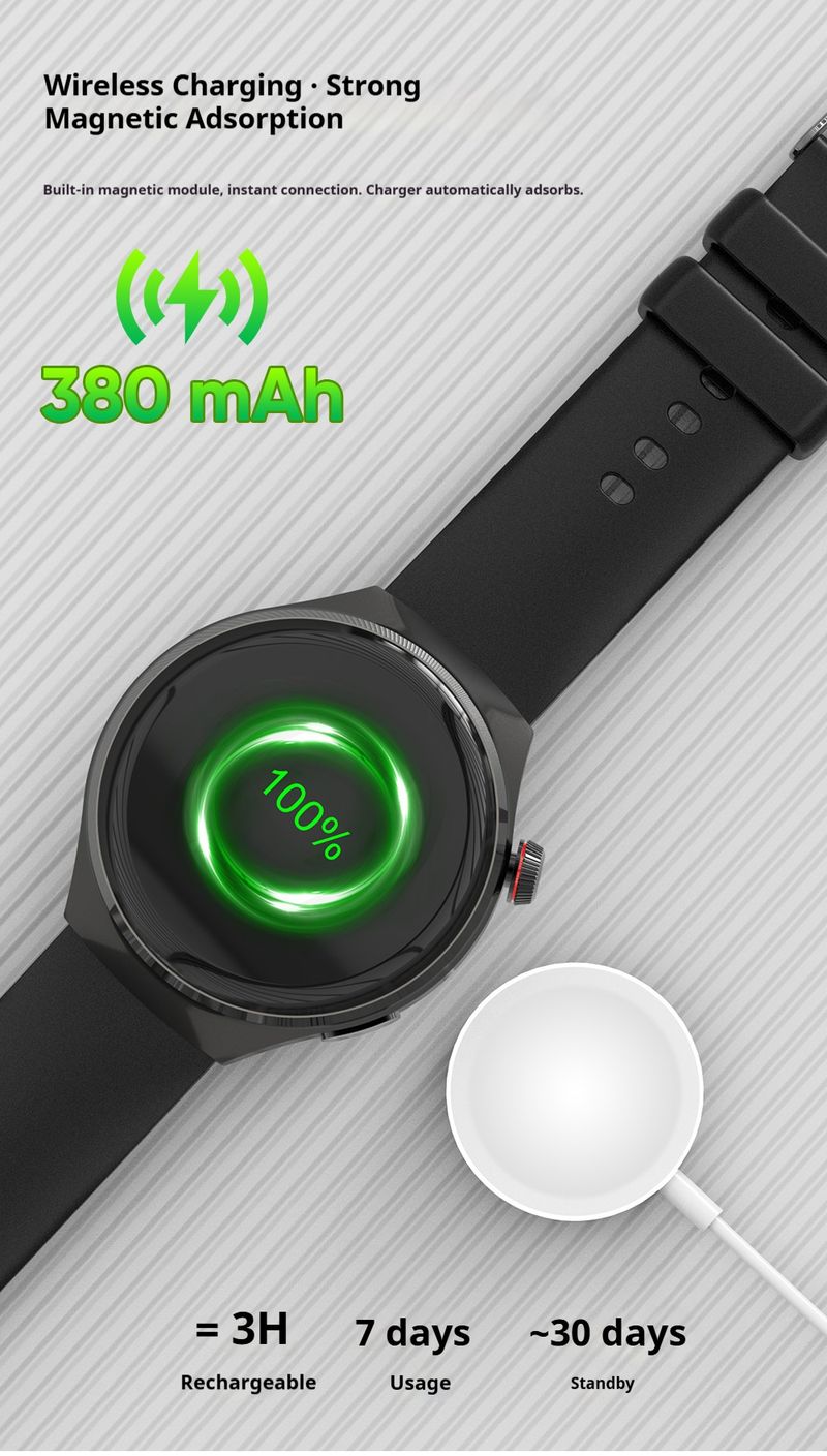 Smartwatch con chiamate Bluetooth - Batteria da 7-14 giorni, monitoraggio dell'ossigeno nel sangue e del sonno, fitness tracker impermeabile, touchscreen, ricarica magnetica_voghion.com