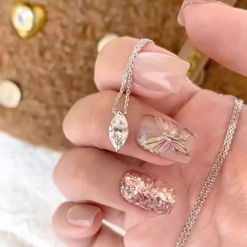 Koreanische Version Exquisite Pferdeauge Diamant Zirkon Halskette Für Frauen Minimalistischen Kalten Stil Modische Licht Luxus_voghion.com