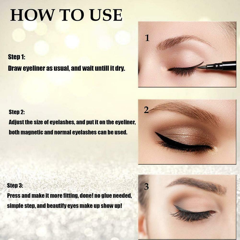 Wasserdichter, selbstklebender Wimpern-Eyeliner-Stift, langlebiger, klebstofffreier, nicht magnetischer, schnell trocknender Wimpernaufkleber-Eyeliner-Stift_voghion.com