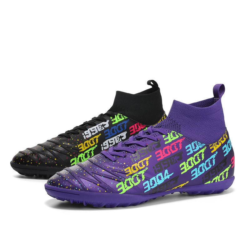 31-48 High-Top Leder Fußball Große Größe Unisex Kinder Broken Turf Lange Stollen Gemischte Trainingsschuhe_voghion.com
