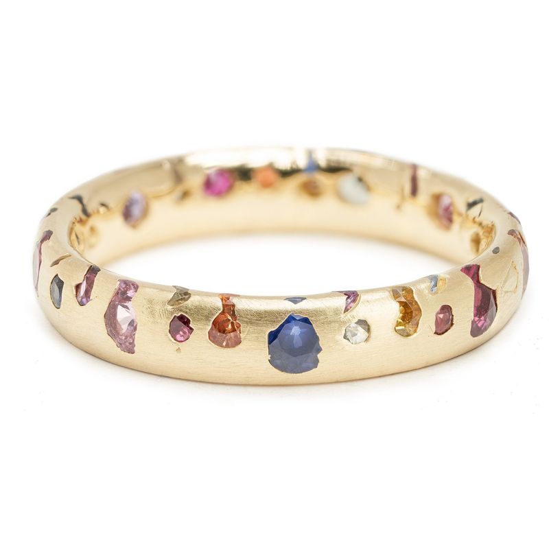 【】 Minimalist Niche Design, Light Luxury And Colorful Zircon Embedded Women's Ring, Broken Diamond Random_voghion.com