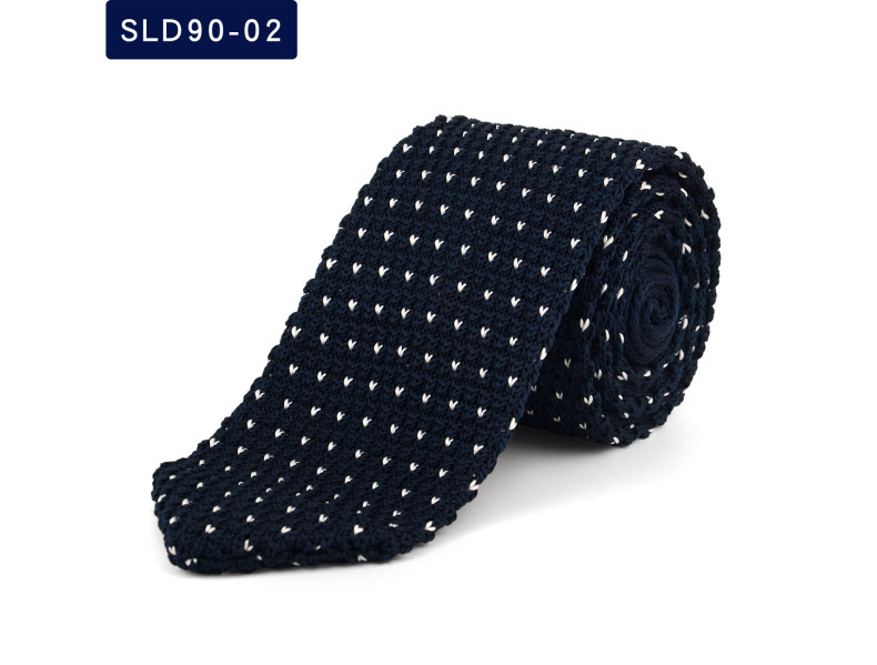Knitted Tie Men's Jacquard British 7cm Arrow Shaped Wool Tie Stripe_voghion.com