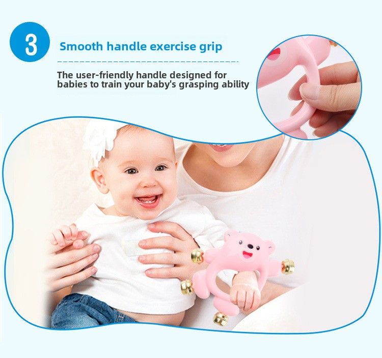 Baby Hand Rassel Cartoon Bär Schellenklacken, Neigebuerene Puppelcher 0-3 Joer al Berouegend Spillsaachen Babypädagogesch Spillsaachen_voghion.com
