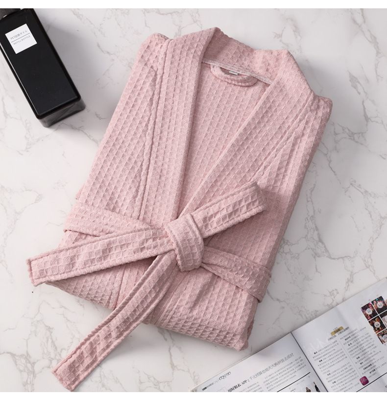 Toallas de baño de fibra suave, bata de baño de primavera y verano, estilo gofre, para hombre y mujer, de secado rápido._voghion.com