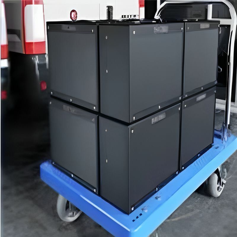 1pc Heavy Duty Metal Hand Truck With Ultra Silent Rubber Wheels, Foldable Flatbed Trolley Cart For Warehouse, Grocery, And Office Use_voghion.com