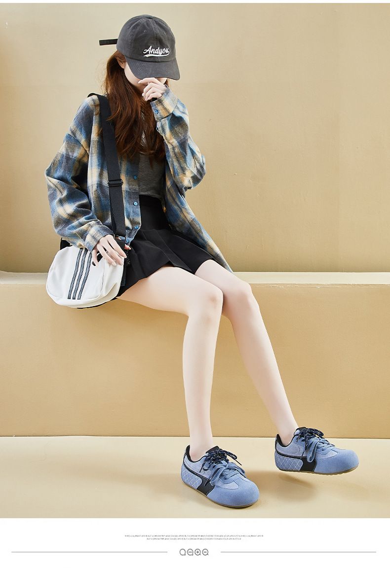 Retro German Training Little White Shoes Female Students Platform Heightening Shoes Casual Shoes Street Shooting Shoes_voghion.com