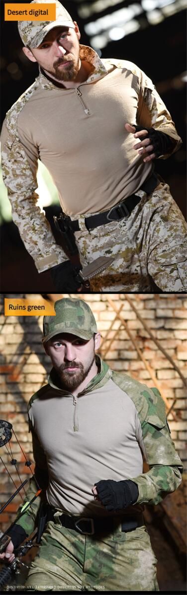 Hanye Camouflage G2 Training Herren Langarm Combat Frog Pants Taktischer Frogman-Anzug_voghion.com