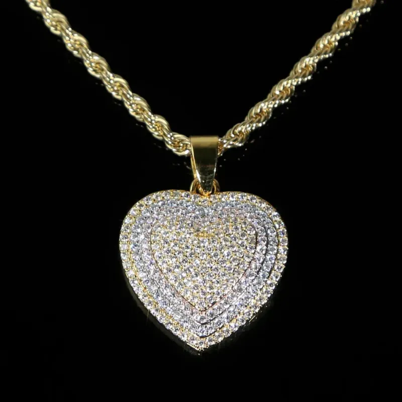 European And American Love Zircon Necklace Heart Shaped Pendant With Twisted Chain Set Multi Color Trends 250325_voghion.com