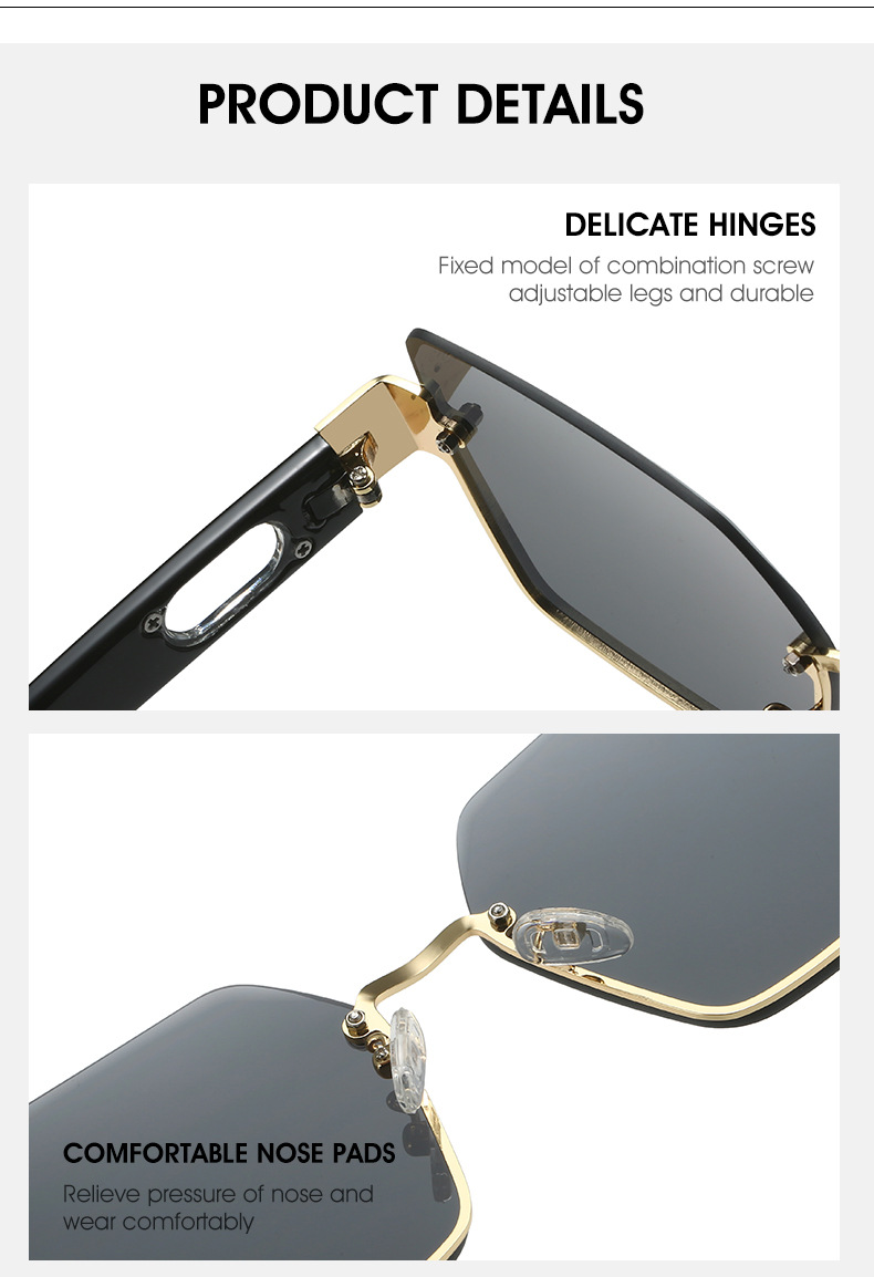 New generous frame Sunglasses Fashion frameless women's sunglasses Trend Versatile sun visors M591_voghion.com