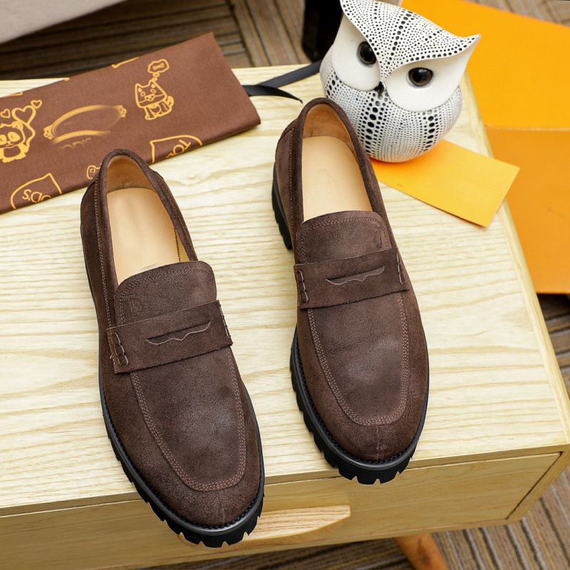 Leder für Herren, Herbst Low Cut Echtleder Modetrend Vielseitige Bean, Schwarz Wasserdicht Britischen Stil Herren_voghion.com