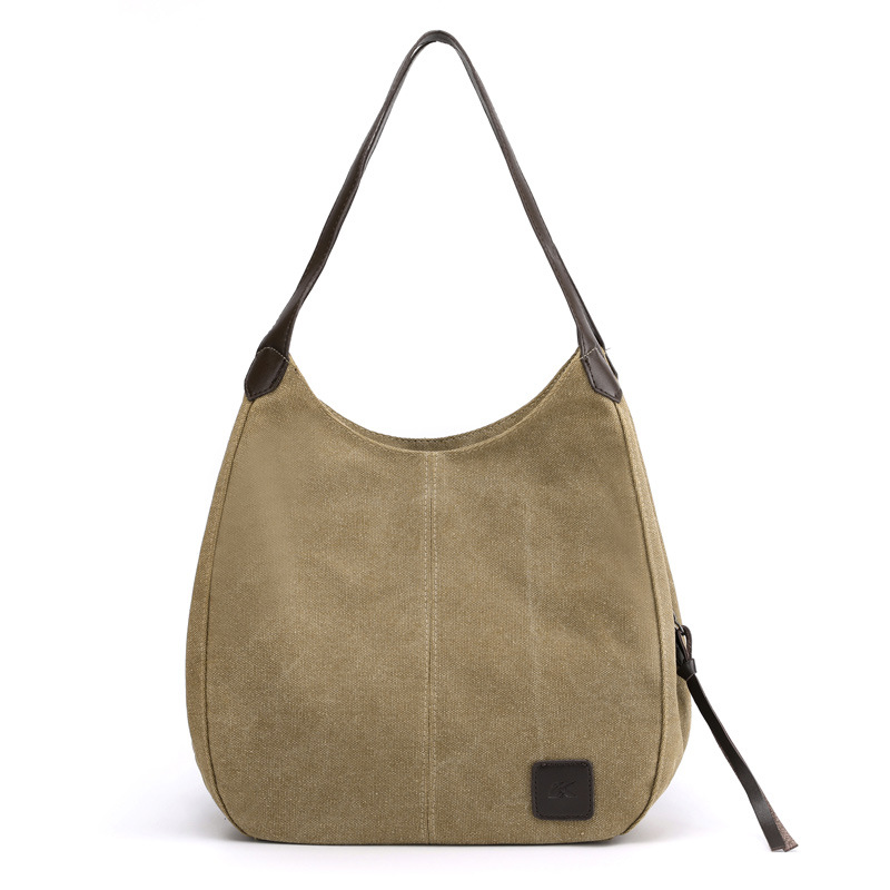 Nova bolsa de lona feminina moda com literatura simples bolsa de ombro único multi-camada lazer grande saco_voghion.com