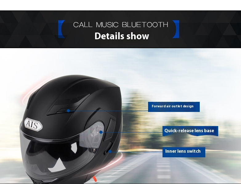 Casco da moto per uomo e donna Casco integrale Ai Lion Casco scoperto Bluetooth Casco invernale per auto elettrica_voghion.com