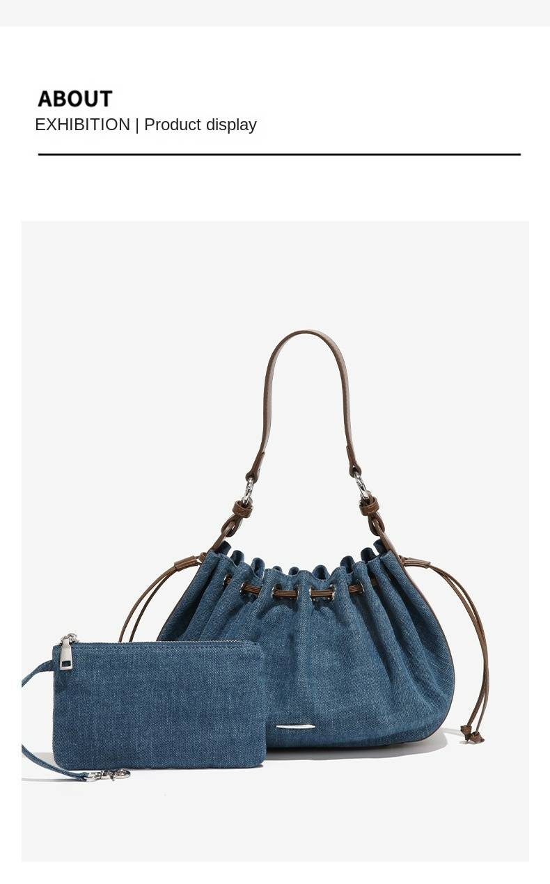 Vintage-Inspired Small Design Drawstring Tote Bag for Women - Crescent Shape Underarm Bag, Versatile Crossbody or Shoulder Backpack_voghion.com