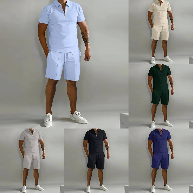 Neu Sommer männer Casual Lose Kurzen ärmeln Kurze-shorts Sportswear Set_voghion.com