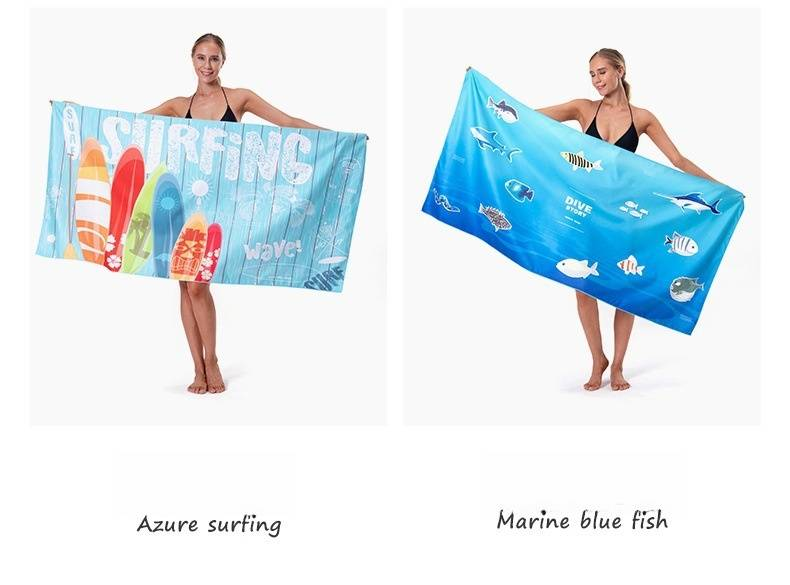 Asciugamano da spiaggia digitale con stampa completa - Asciugatura rapida e super assorbente per nuoto e vacanze (morbida microfibra, grandi dimensioni, motivi vivaci)_voghion.com